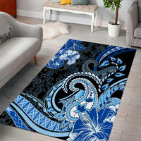 Polynesia Paisley Area Rug Mix Blue Polynesian Pattern