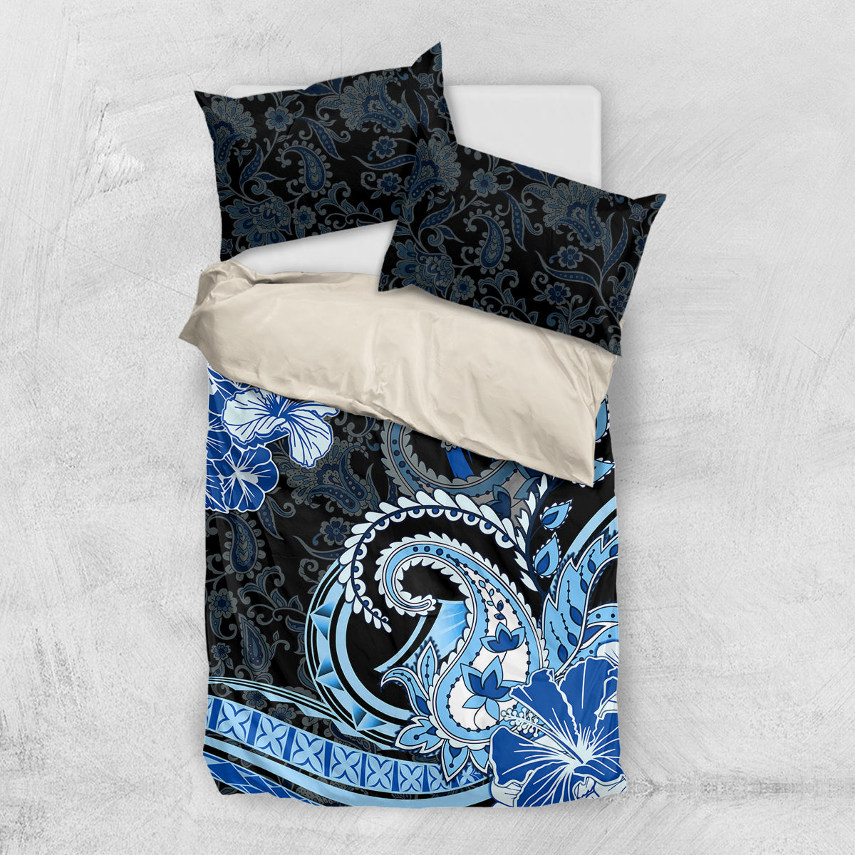 Polynesia Paisley Bedding Set Mix Blue Polynesian Pattern