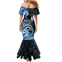 Polynesia Paisley Family Matching Mermaid Dress and Hawaiian Shirt Mix Blue Polynesian Pattern LT05 - Polynesian Pride