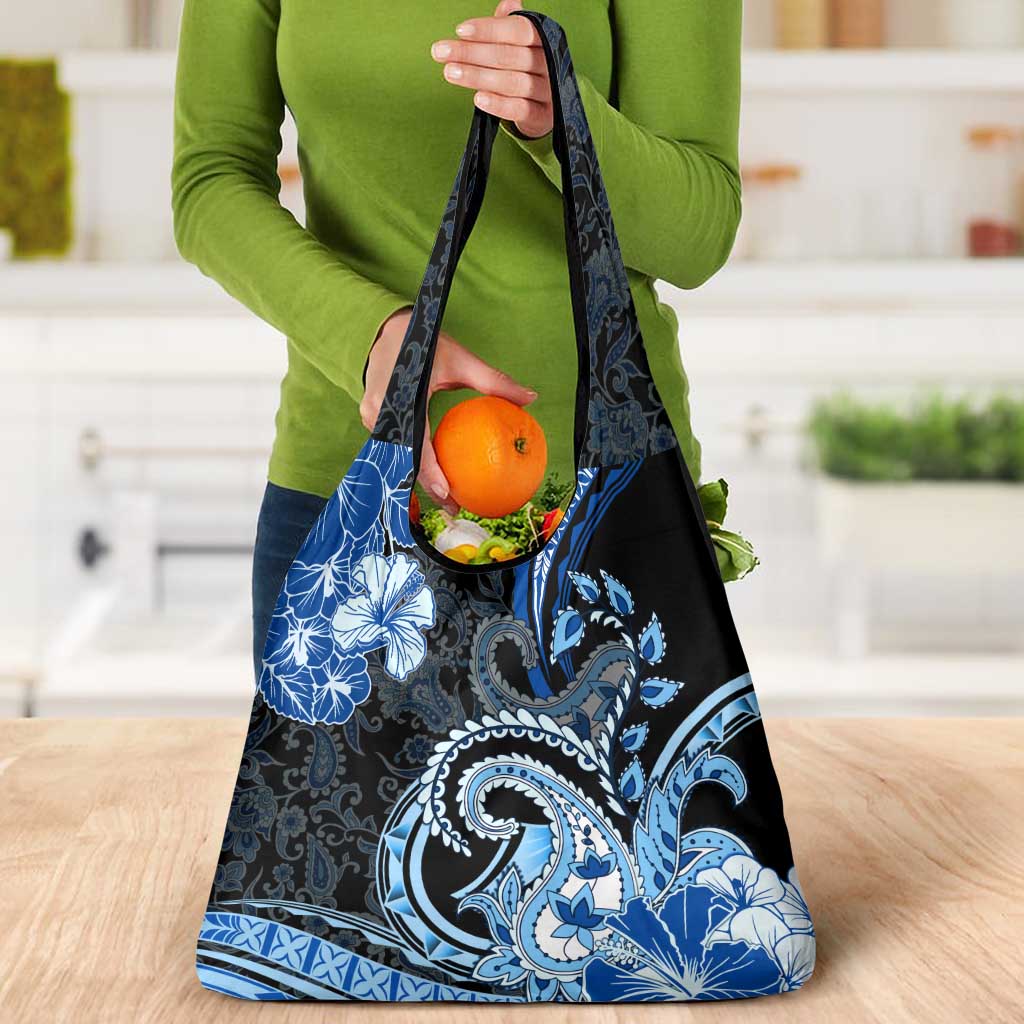 Polynesia Paisley Grocery Bag Mix Blue Polynesian Pattern
