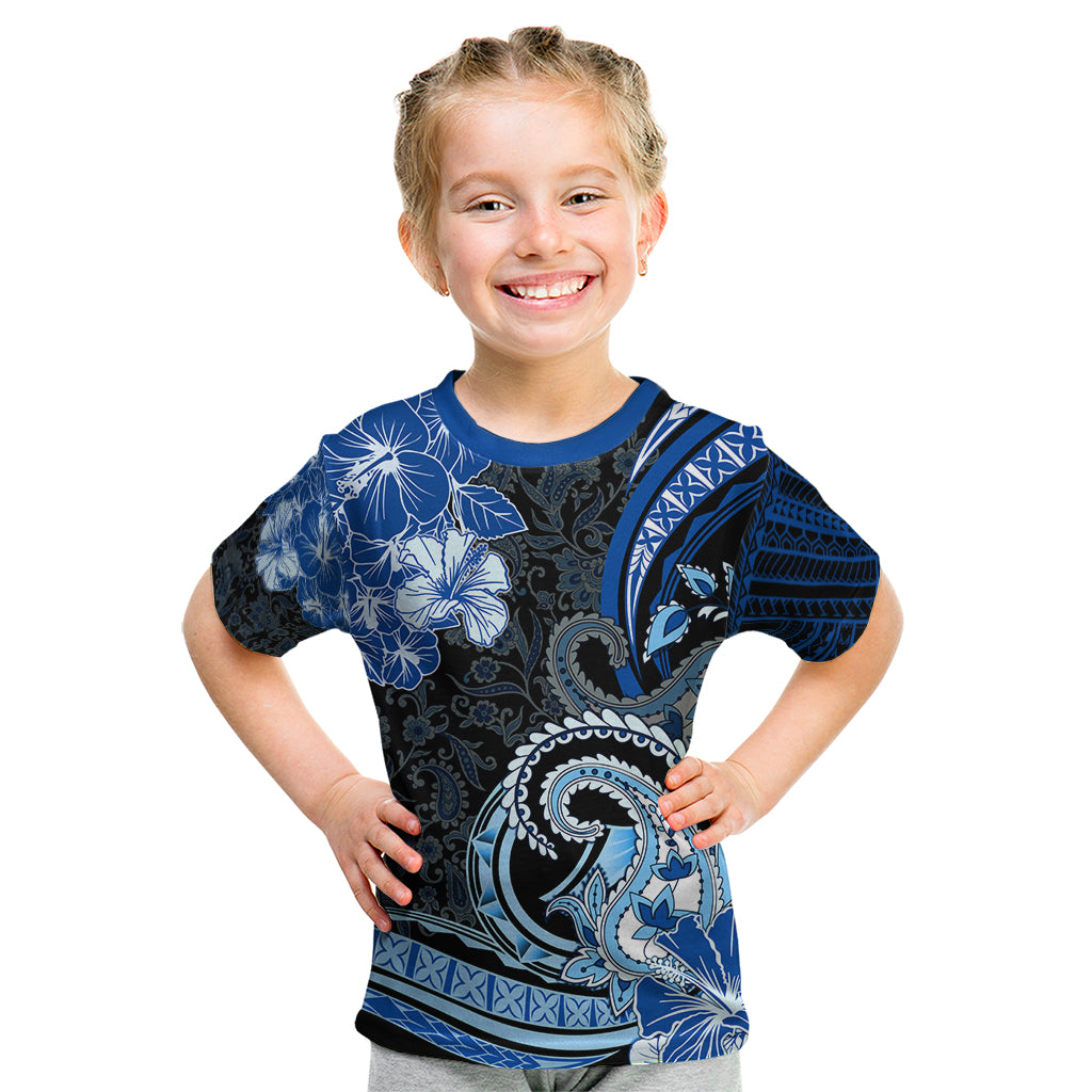 Polynesia Paisley Kid T Shirt Mix Blue Polynesian Pattern LT05 Blue - Polynesian Pride