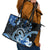 Polynesia Paisley Leather Tote Bag Mix Blue Polynesian Pattern