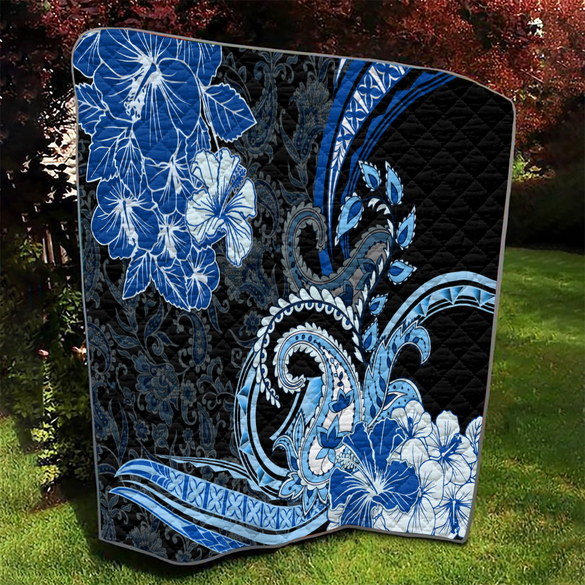 Polynesia Paisley Quilt Mix Blue Polynesian Pattern