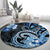 Polynesia Paisley Round Carpet Mix Blue Polynesian Pattern