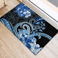 Polynesia Paisley Rubber Doormat Mix Blue Polynesian Pattern