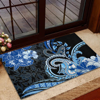 Polynesia Paisley Rubber Doormat Mix Blue Polynesian Pattern