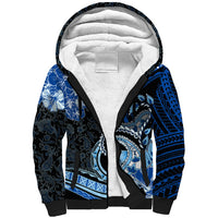 Polynesia Paisley Sherpa Hoodie Mix Blue Polynesian Pattern LT05 Unisex Blue - Polynesian Pride