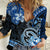 Polynesia Paisley Women Casual Shirt Mix Blue Polynesian Pattern LT05 Female Blue - Polynesian Pride
