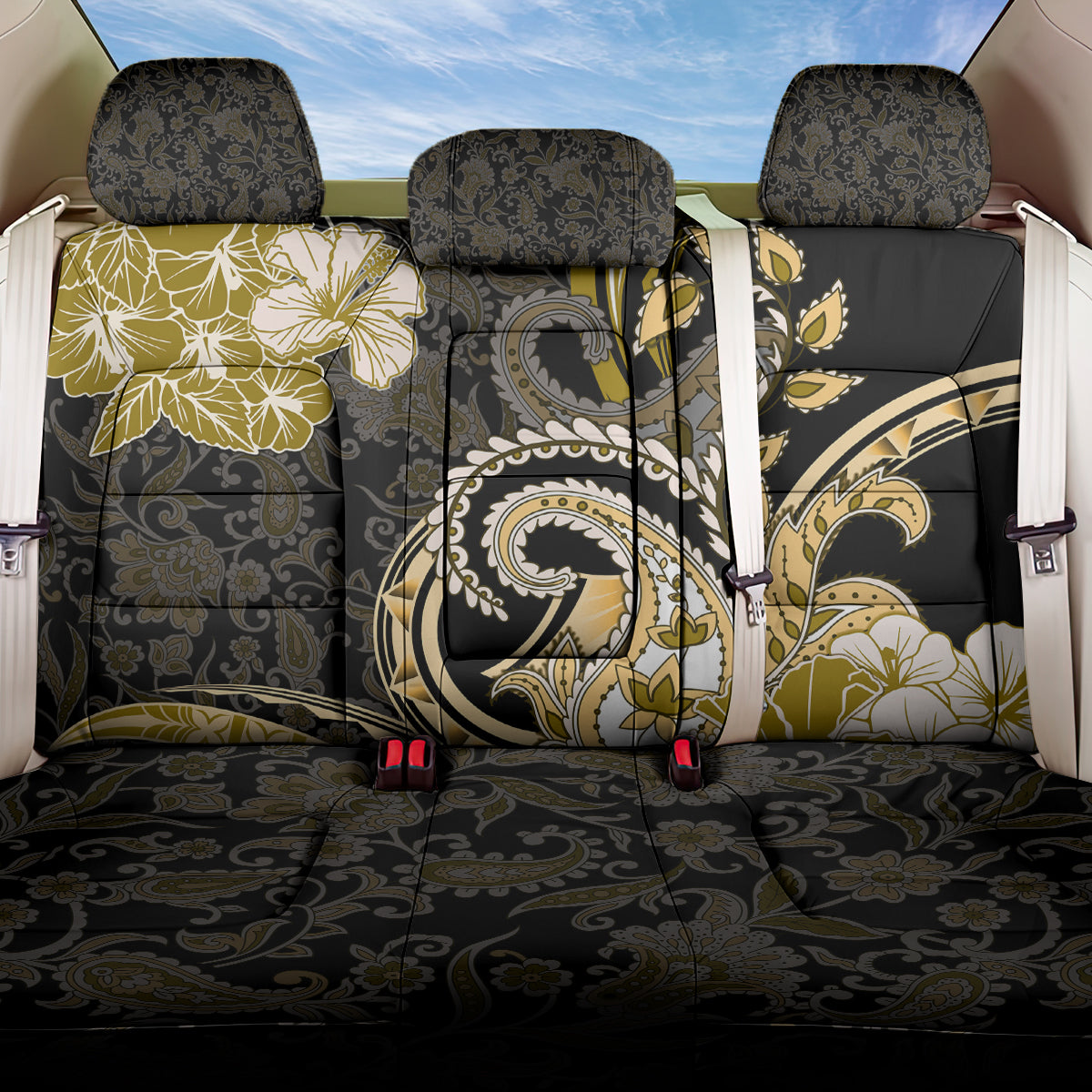 Polynesia Paisley Back Car Seat Cover Mix Gold Polynesian Pattern
