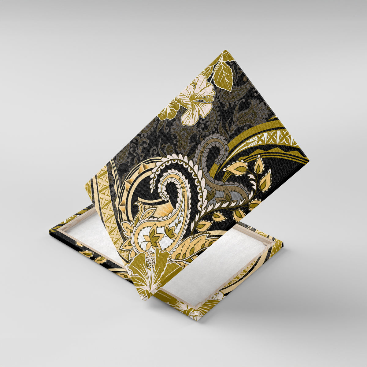 Polynesia Paisley Canvas Wall Art Mix Gold Polynesian Pattern