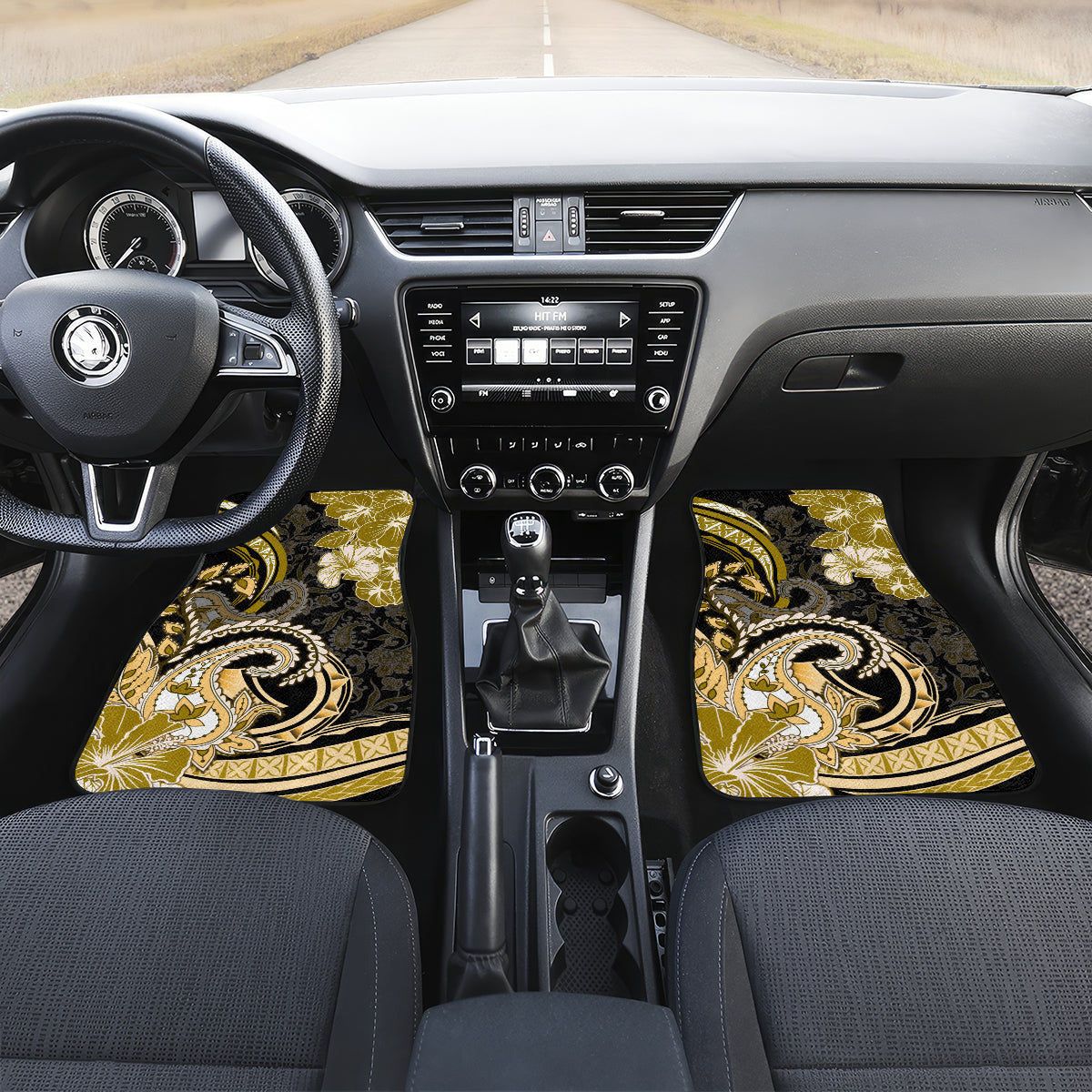 Polynesia Paisley Car Mats Mix Gold Polynesian Pattern