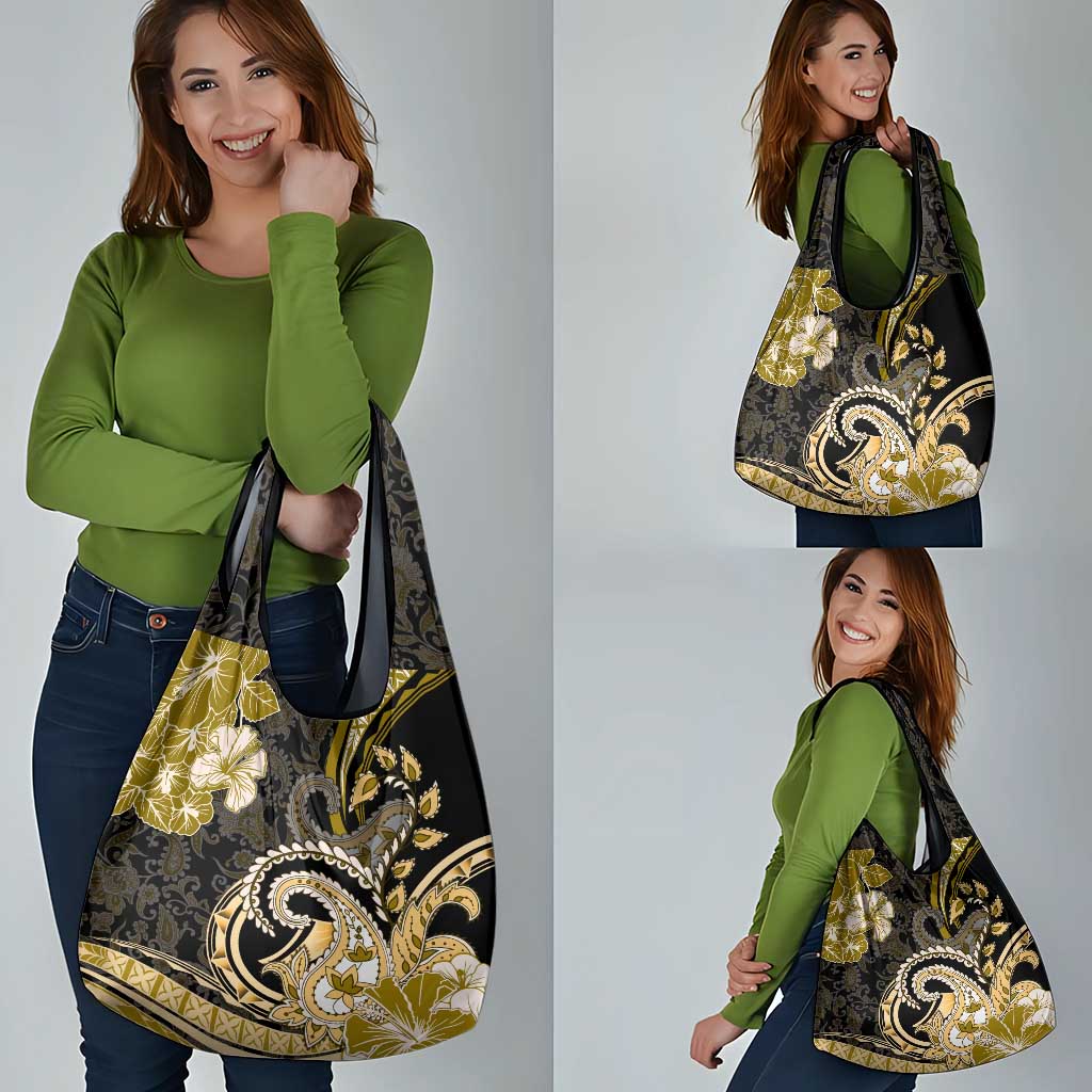 Polynesia Paisley Grocery Bag Mix Gold Polynesian Pattern