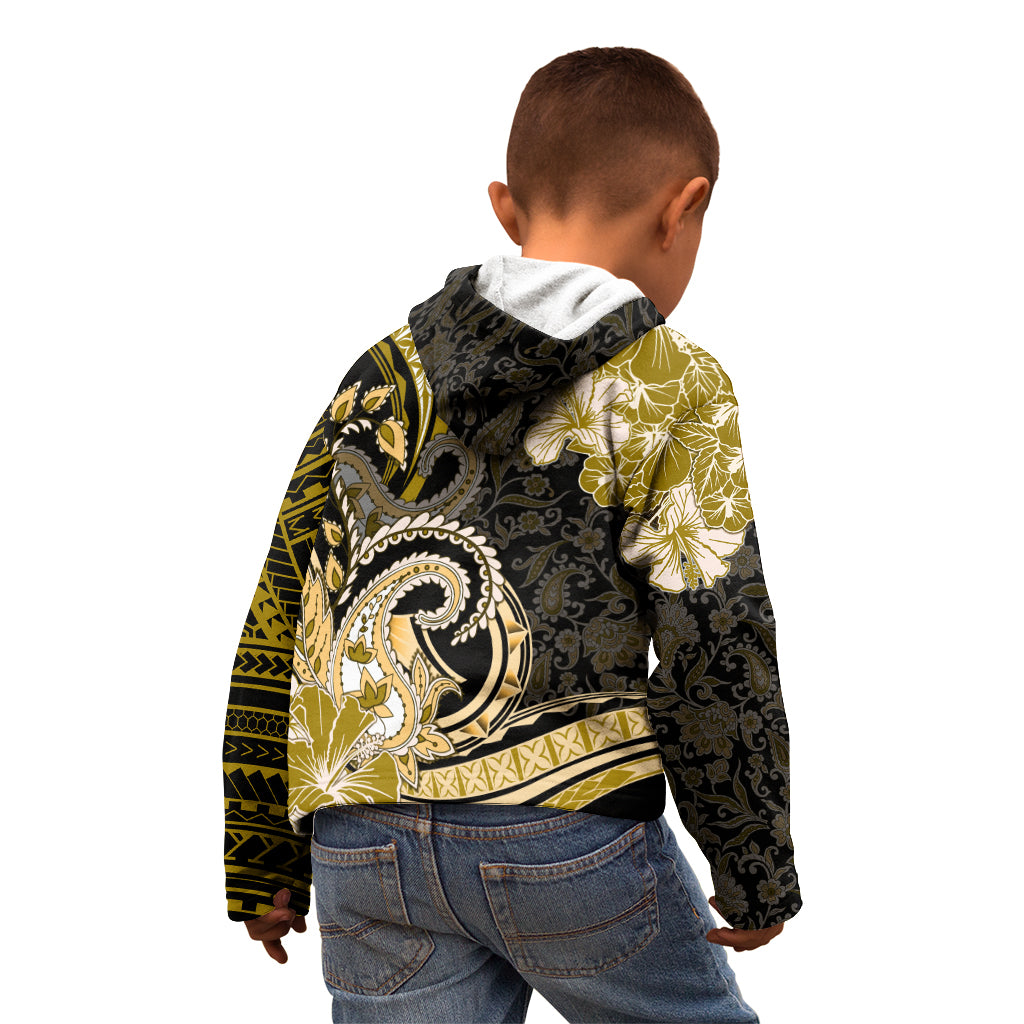 Polynesia Paisley Kid Hoodie Mix Gold Polynesian Pattern LT05 - Polynesian Pride