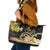 Polynesia Paisley Leather Tote Bag Mix Gold Polynesian Pattern