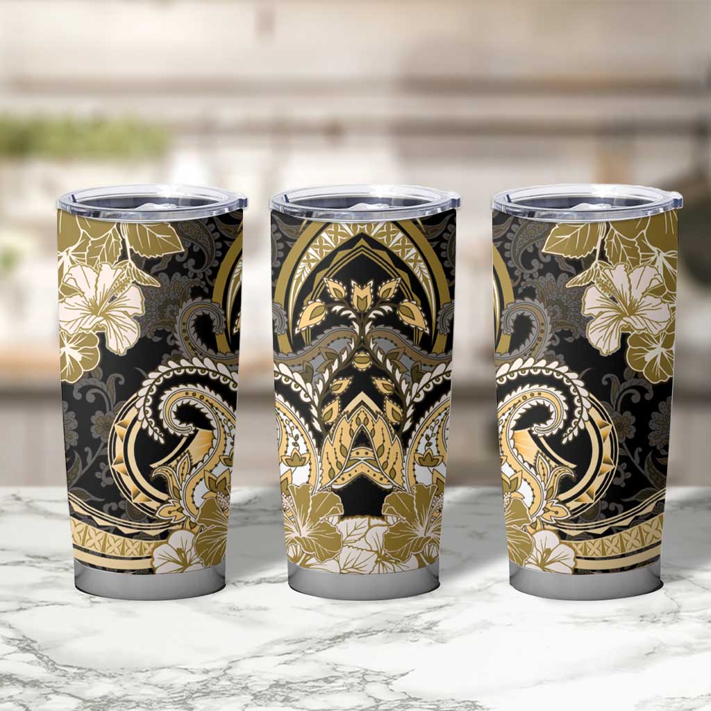Polynesia Paisley Tumbler Cup Mix Gold Polynesian Pattern