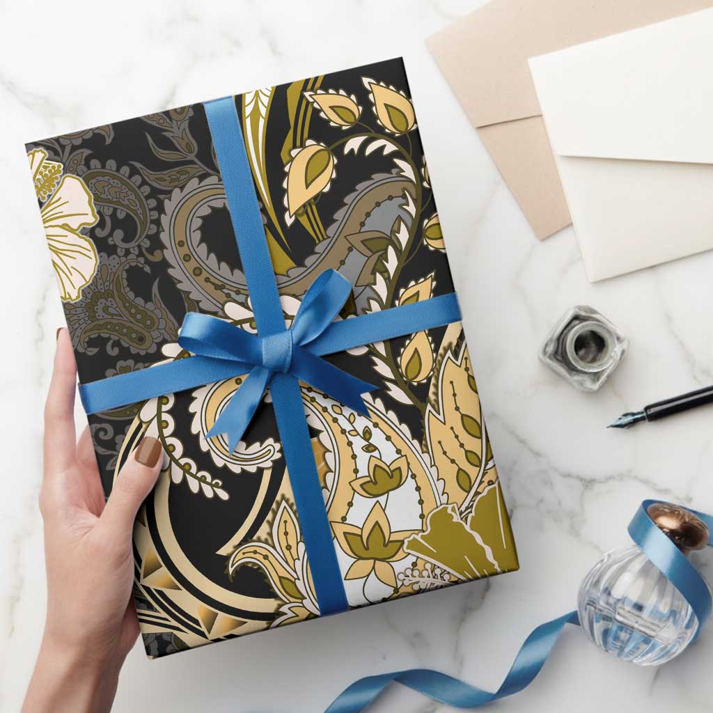 Polynesia Paisley Wrapping Paper Mix Gold Polynesian Pattern - Polynesian Pride