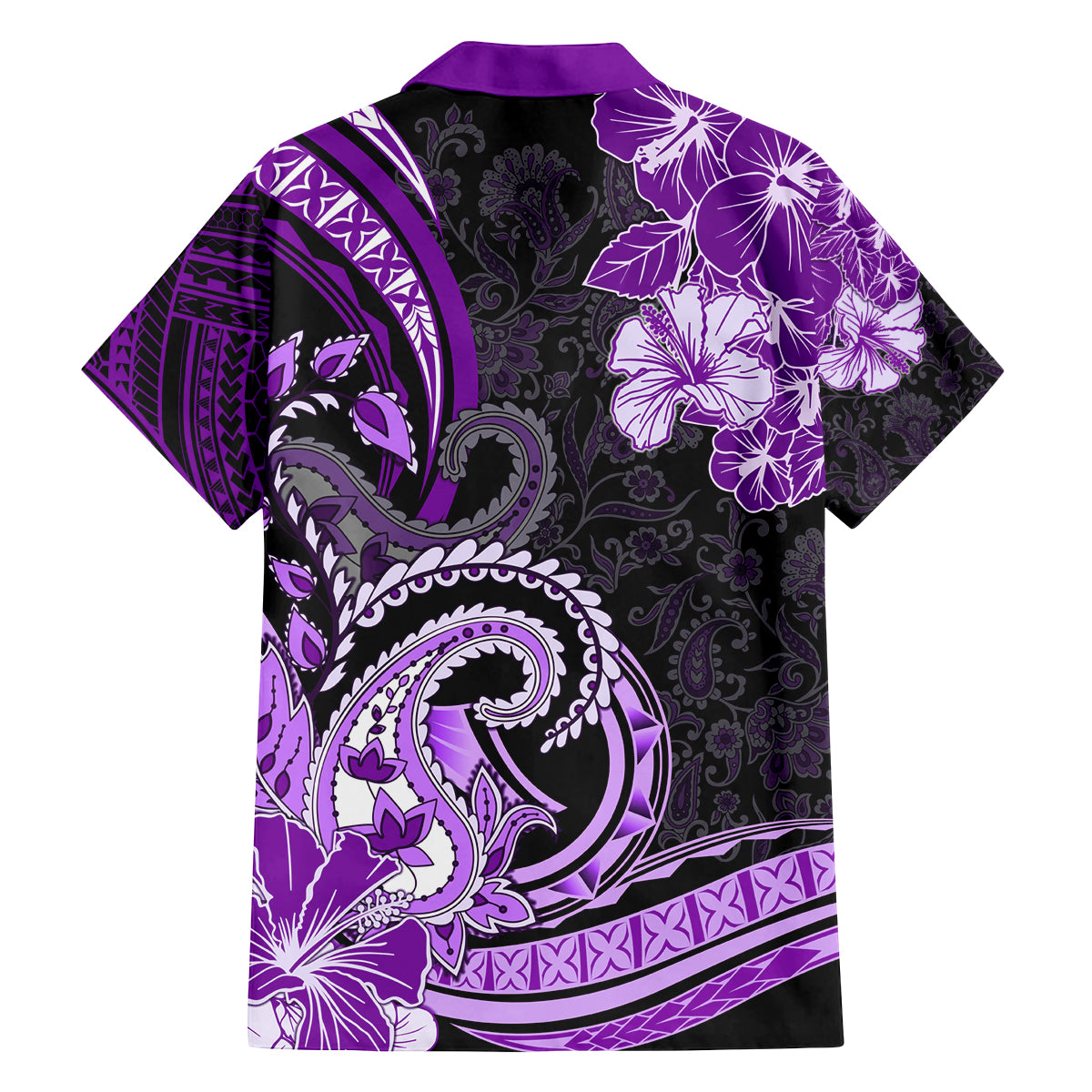 Polynesia Paisley Family Matching Summer Maxi Dress and Hawaiian Shirt Mix Purple Polynesian Pattern LT05 - Polynesian Pride