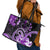 Polynesia Paisley Leather Tote Bag Mix Purple Polynesian Pattern