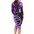 Polynesia Paisley Long Sleeve Bodycon Dress Mix Purple Polynesian Pattern LT05 - Polynesian Pride