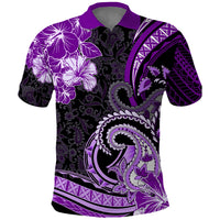 Polynesia Paisley Polo Shirt Mix Purple Polynesian Pattern LT05 Purple - Polynesian Pride