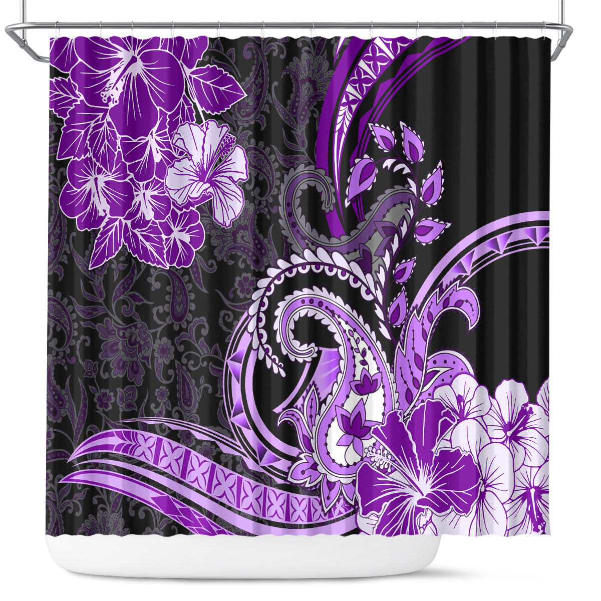 Polynesia Paisley Shower Curtain Mix Purple Polynesian Pattern LT05 Purple - Polynesian Pride