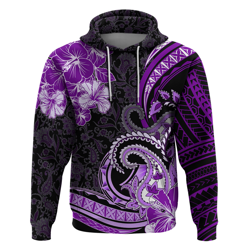 Polynesia Paisley Zip Hoodie Mix Purple Polynesian Pattern LT05 Pullover Hoodie Purple - Polynesian Pride