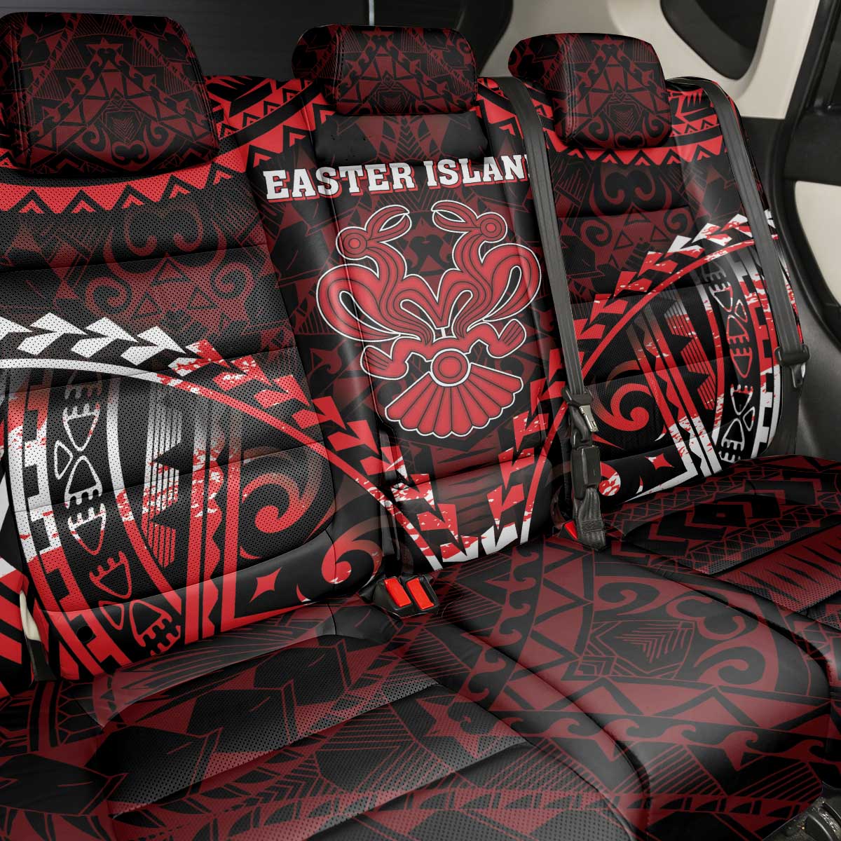 Easter Island Back Car Seat Cover Polynesian Pattern Emblem LT05 - Polynesian Pride