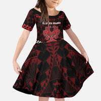Personalised Easter Island Family Matching Mermaid Dress and Hawaiian Shirt Polynesian Pattern Emblem LT05 Daughter's Dress Black - Polynesian Pride