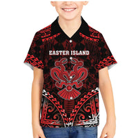 Personalised Easter Island Family Matching Mermaid Dress and Hawaiian Shirt Polynesian Pattern Emblem LT05 Son's Shirt Black - Polynesian Pride
