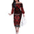 Personalised Easter Island Family Matching Off The Shoulder Long Sleeve Dress and Hawaiian Shirt Polynesian Pattern Emblem