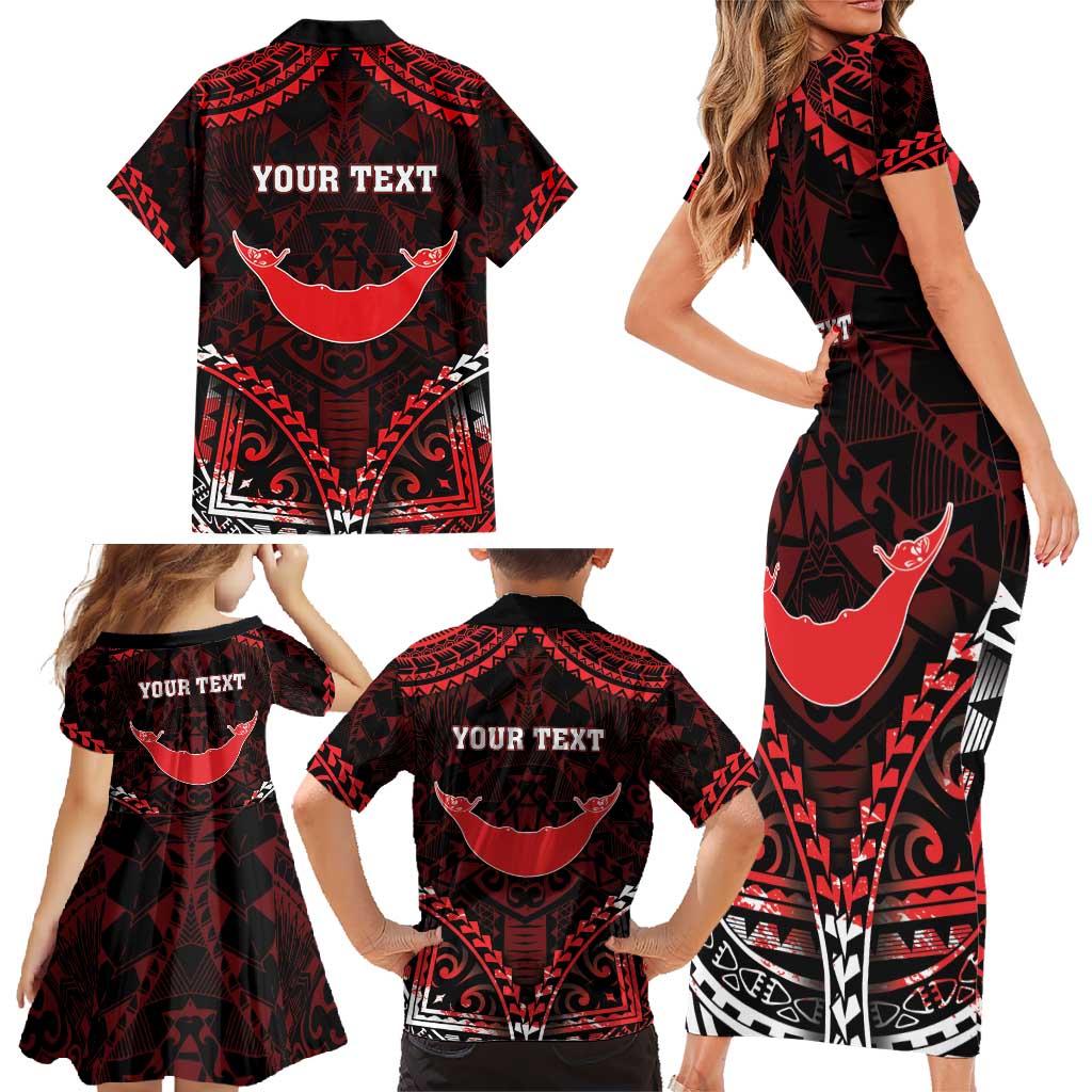 Personalised Easter Island Family Matching Short Sleeve Bodycon Dress and Hawaiian Shirt Polynesian Pattern Emblem LT05 - Polynesian Pride
