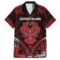 Personalised Easter Island Family Matching Short Sleeve Bodycon Dress and Hawaiian Shirt Polynesian Pattern Emblem LT05 Dad's Shirt - Short Sleeve Black - Polynesian Pride