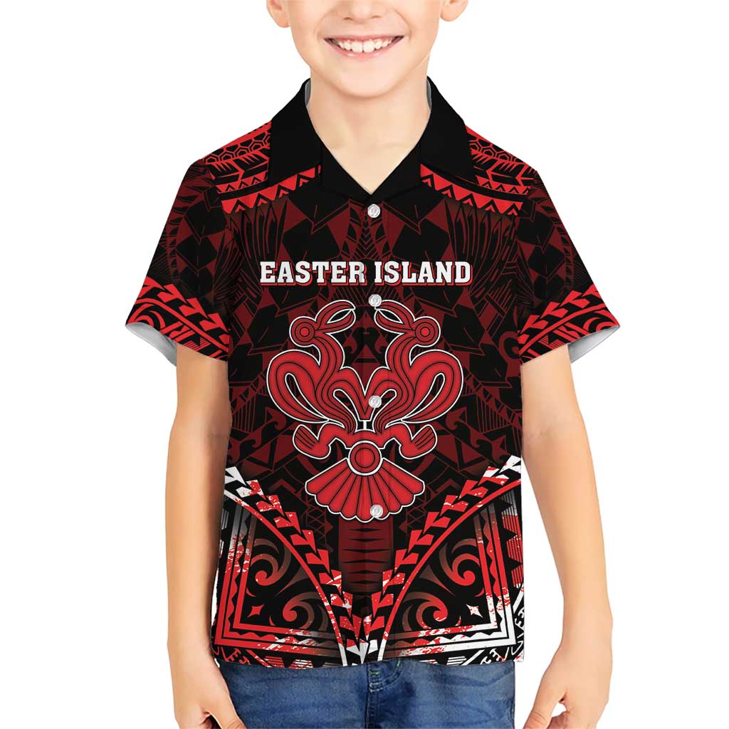 Personalised Easter Island Family Matching Short Sleeve Bodycon Dress and Hawaiian Shirt Polynesian Pattern Emblem LT05 Son's Shirt Black - Polynesian Pride