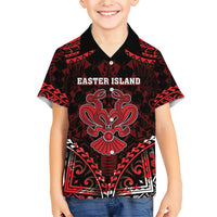 Personalised Easter Island Family Matching Short Sleeve Bodycon Dress and Hawaiian Shirt Polynesian Pattern Emblem LT05 Son's Shirt Black - Polynesian Pride