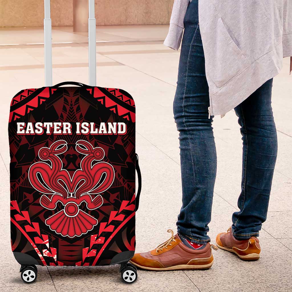 Easter Island Luggage Cover Polynesian Pattern Emblem LT05 Black - Polynesian Pride