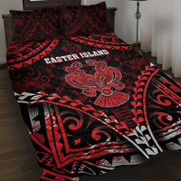 Easter Island Quilt Bed Set Polynesian Pattern Emblem
