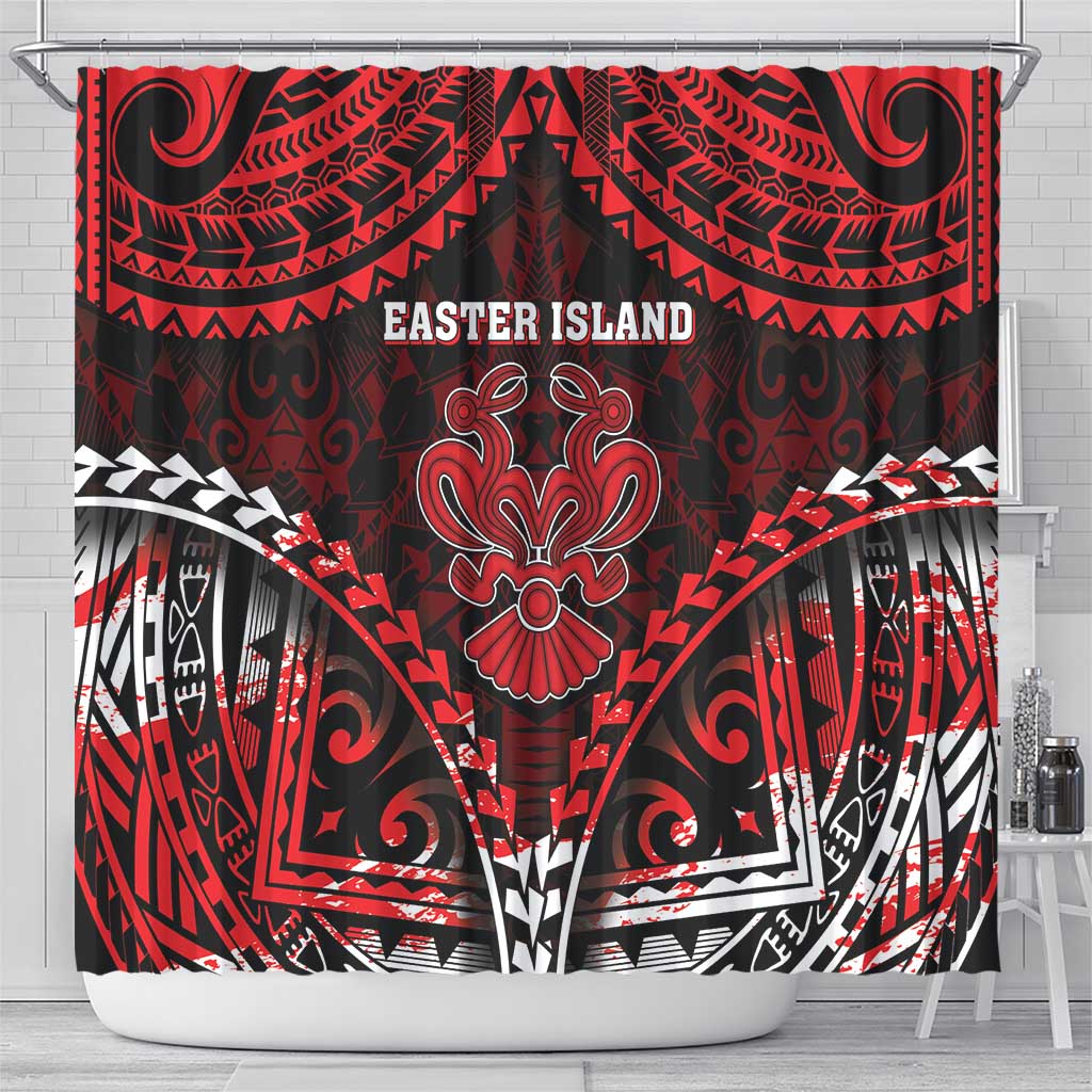Easter Island Shower Curtain Polynesian Pattern Emblem LT05 - Polynesian Pride