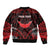Personalised Easter Island Sleeve Zip Bomber Jacket Polynesian Pattern Emblem