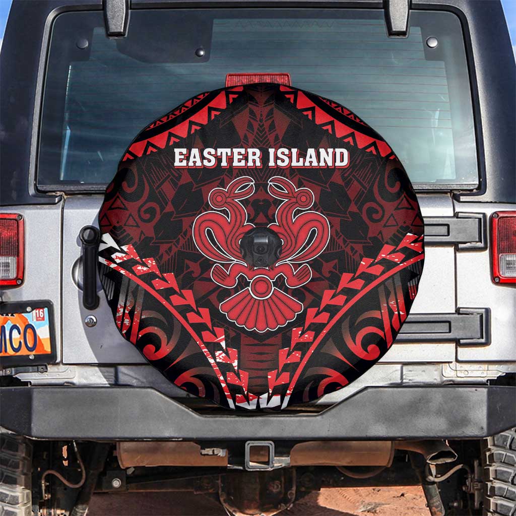 Easter Island Spare Tire Cover Polynesian Pattern Emblem LT05 Black - Polynesian Pride