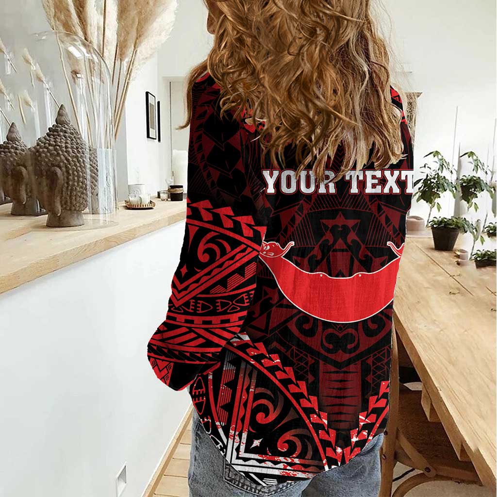 Personalised Easter Island Women Casual Shirt Polynesian Pattern Emblem