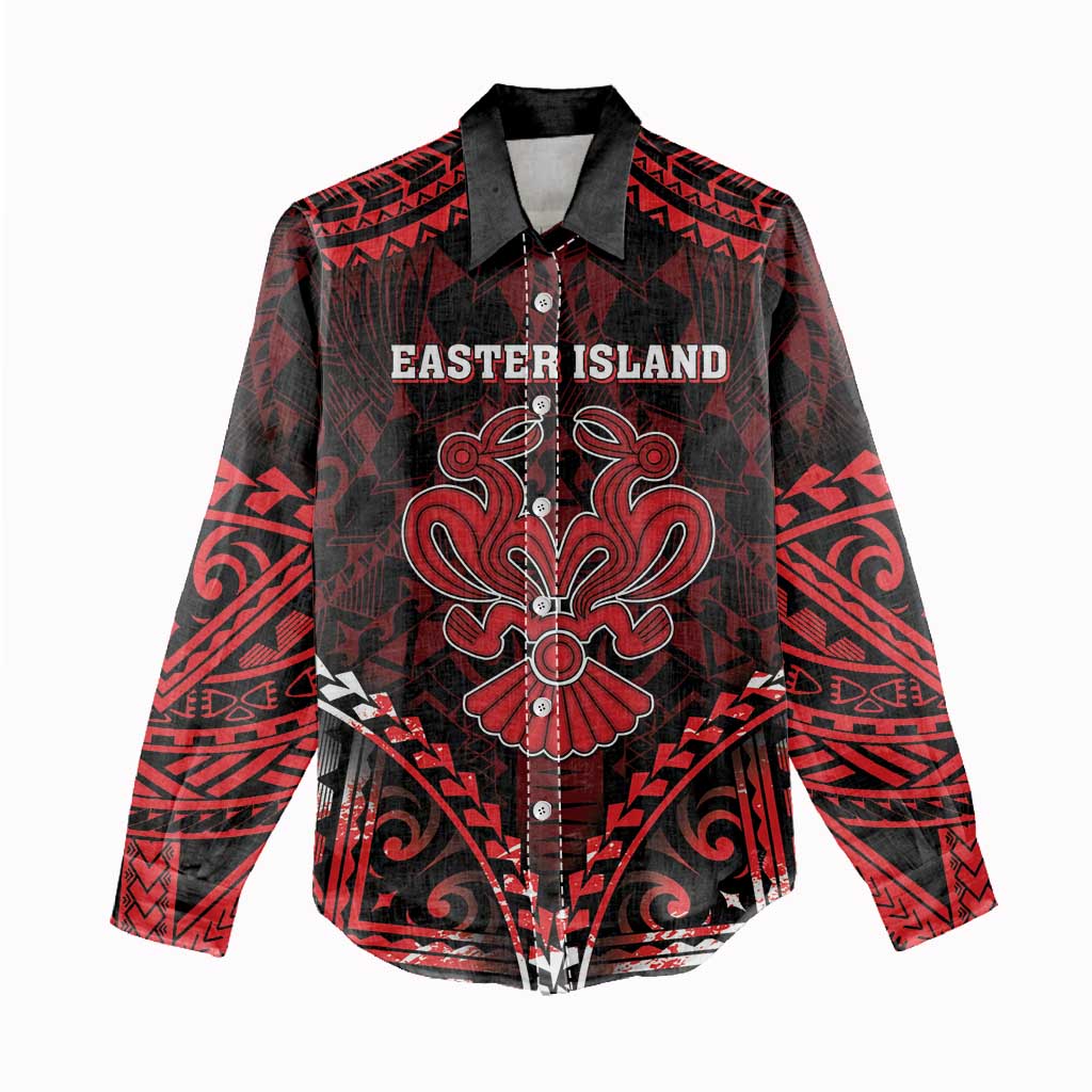 Personalised Easter Island Women Casual Shirt Polynesian Pattern Emblem