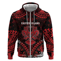 Personalised Easter Island Zip Hoodie Polynesian Pattern Emblem LT05 Zip Hoodie Black - Polynesian Pride