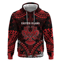 Personalised Easter Island Zip Hoodie Polynesian Pattern Emblem LT05 Pullover Hoodie Black - Polynesian Pride