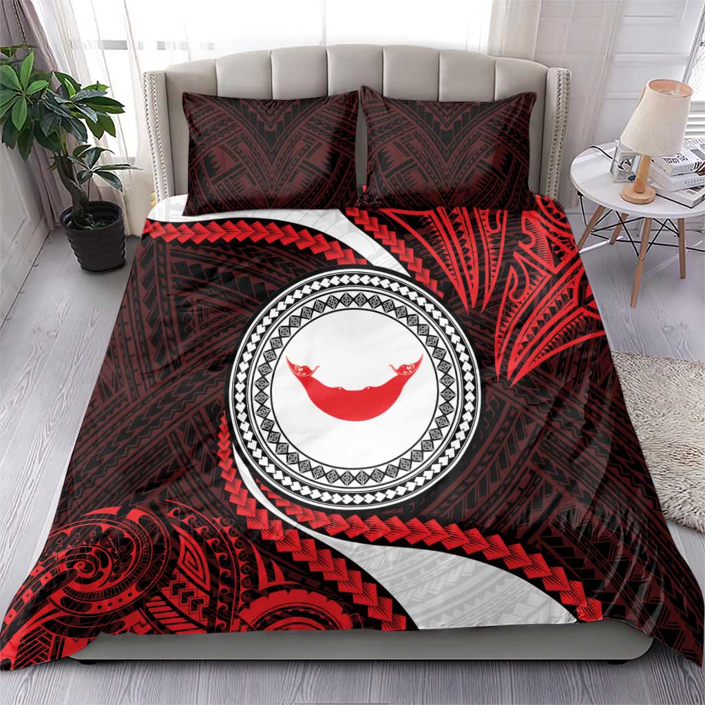 Easter Island Bedding Set Moai Statues Polynesian Style