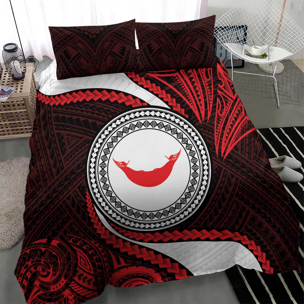 Easter Island Bedding Set Moai Statues Polynesian Style