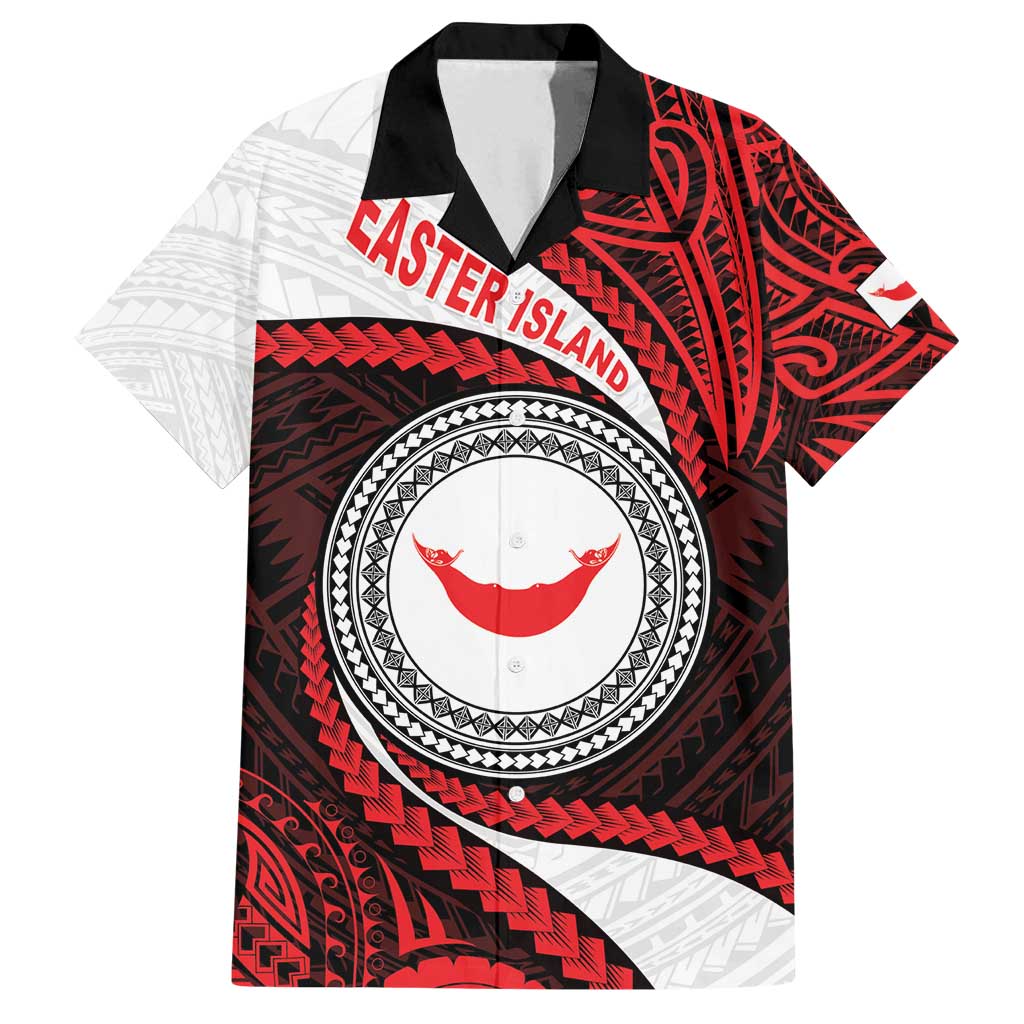 Easter Island Family Matching Long Sleeve Bodycon Dress and Hawaiian Shirt Moai Statues Polynesian Style LT05 Dad's Shirt - Short Sleeve Red - Polynesian Pride