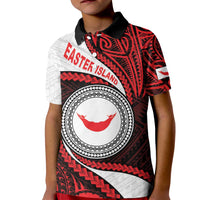 Easter Island Kid Polo Shirt Moai Statues Polynesian Style