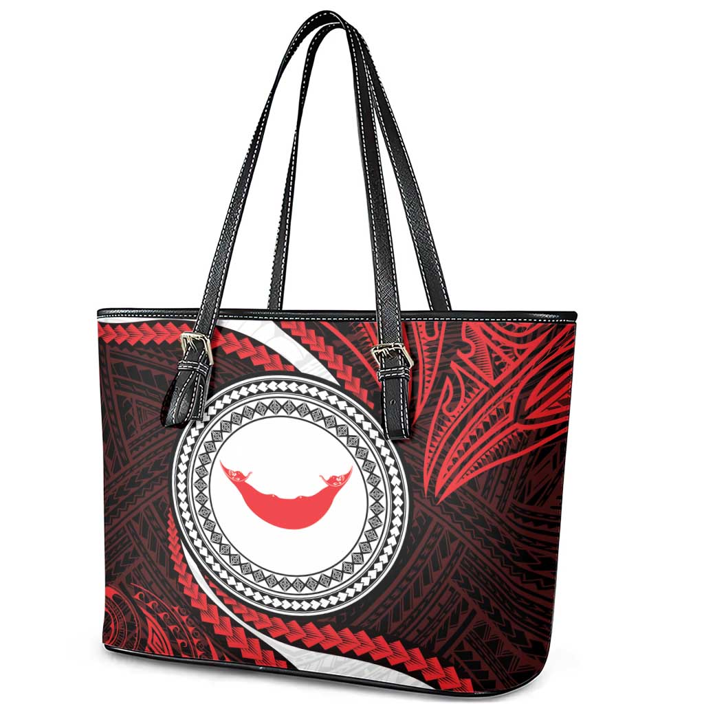 Easter Island Leather Tote Bag Moai Statues Polynesian Style