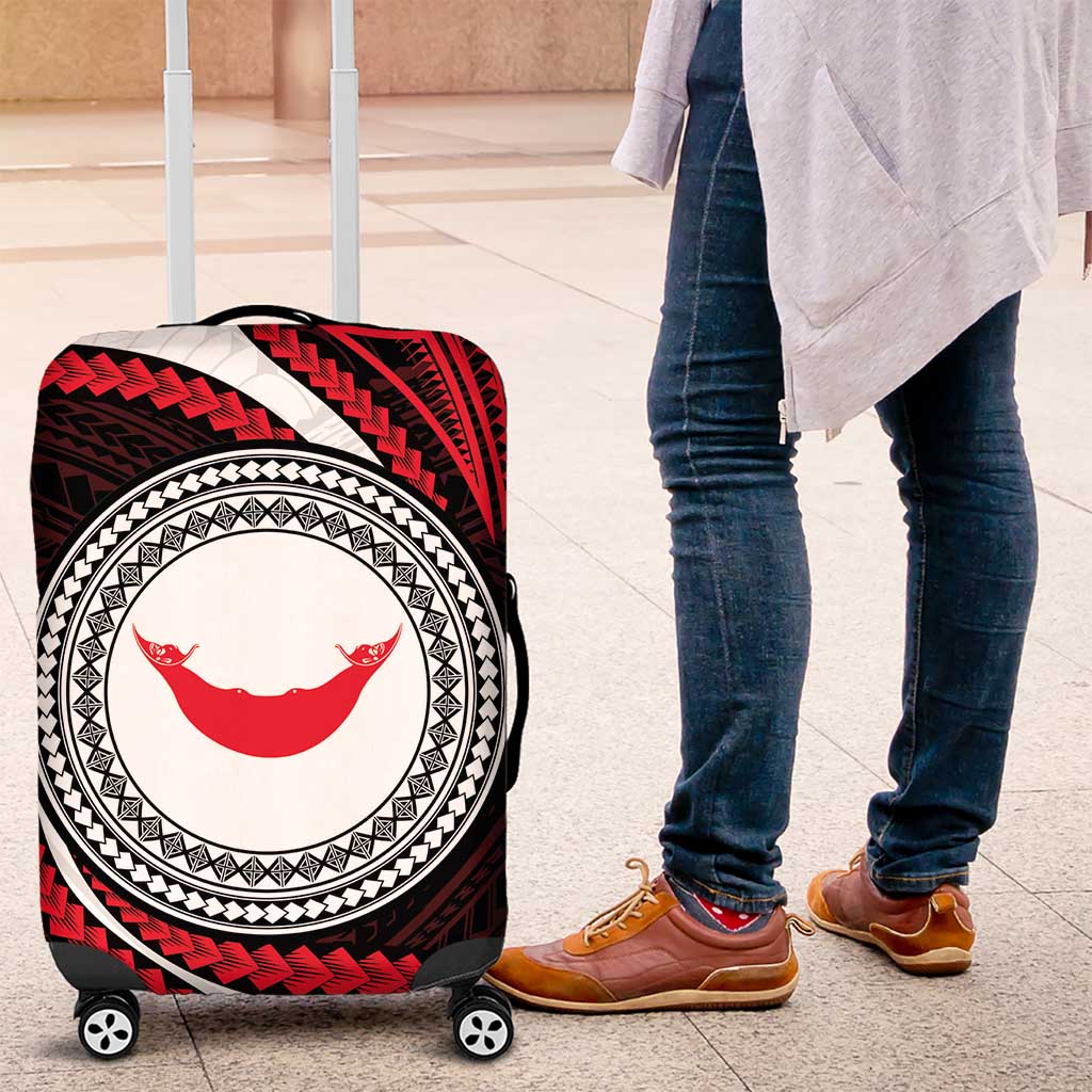 Easter Island Luggage Cover Moai Statues Polynesian Style LT05 Red - Polynesian Pride