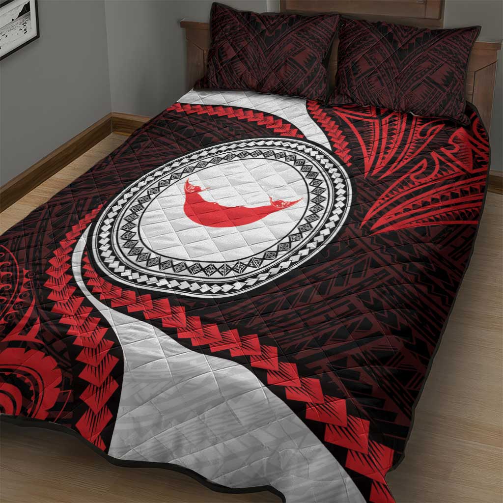 Easter Island Quilt Bed Set Moai Statues Polynesian Style